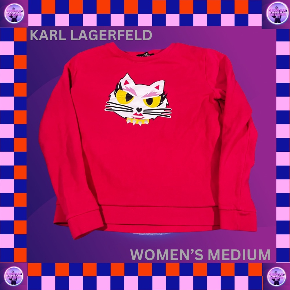 Karl Lagerfeld pink sweatshirt with cat face